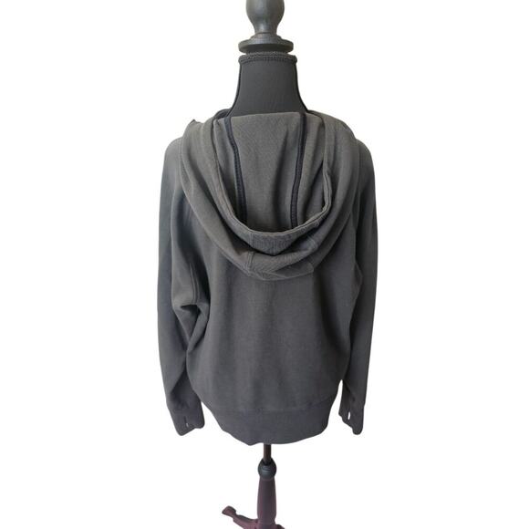 NWOT Dark Green Quilted Mixed Media Zip Up Hoodie Jacket Old Navy Women's Large - Picture 10 of 10